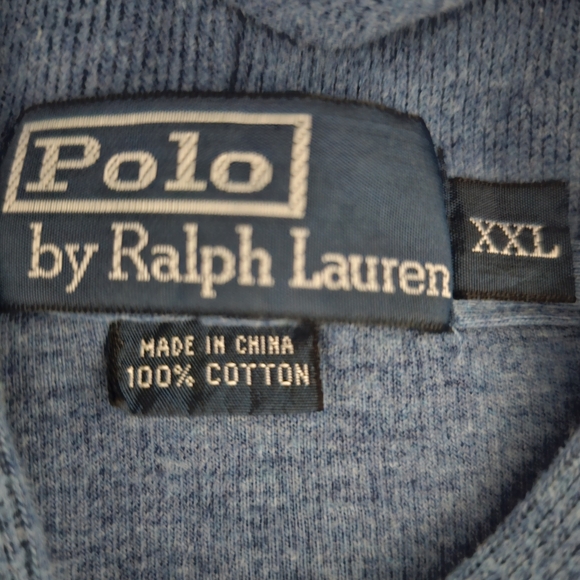 Polo Ralph Lauren Blue Pullover Hoodie XXL Classic Pony Logo Cotton - Picture 4 of 6